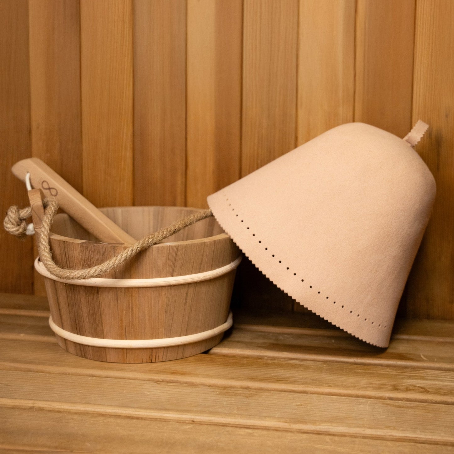 Goat Wool Felt Sauna Hat – Sand color