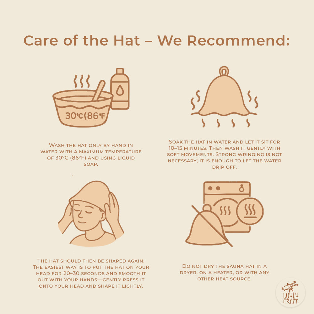 Goat Wool Felt Sauna Hat – Moss color