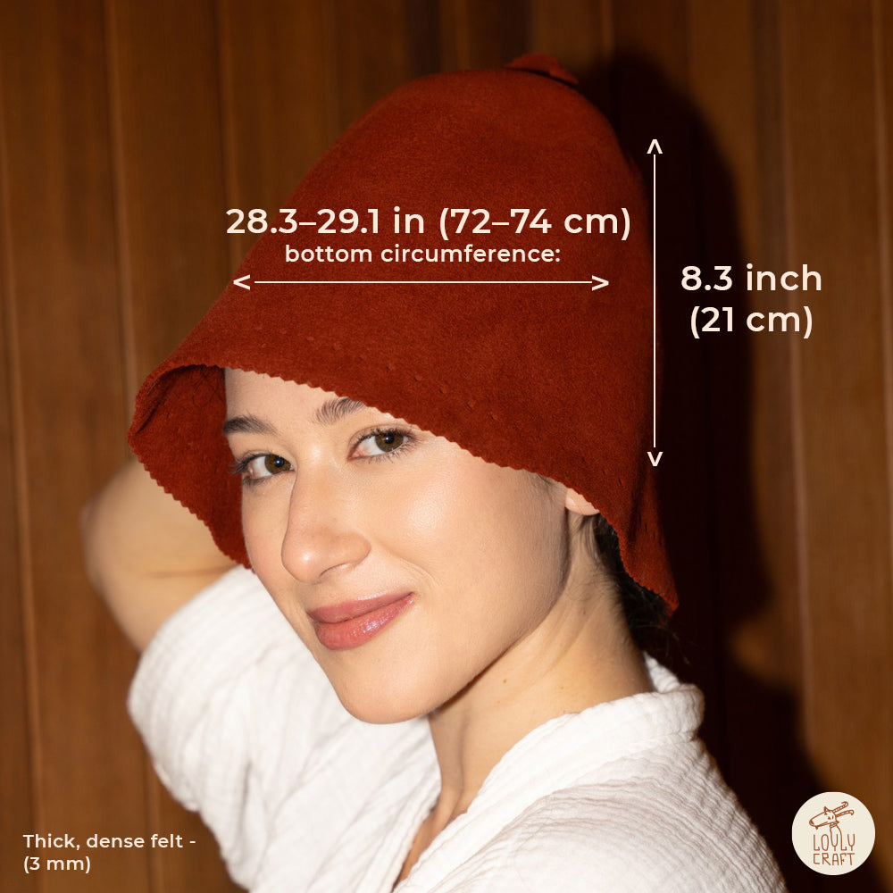 Goat Wool Felt Sauna Hat – Moss color