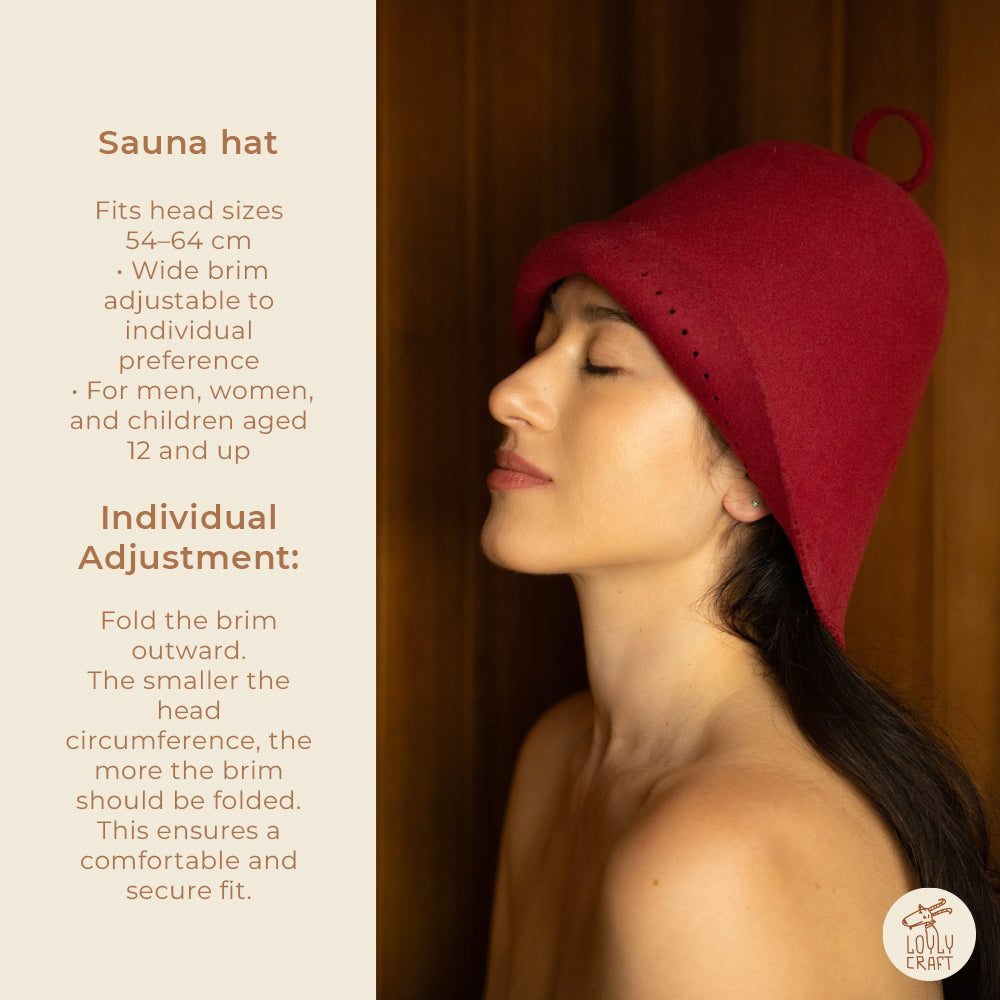 Goat Wool Felt Sauna Hat – Moss color