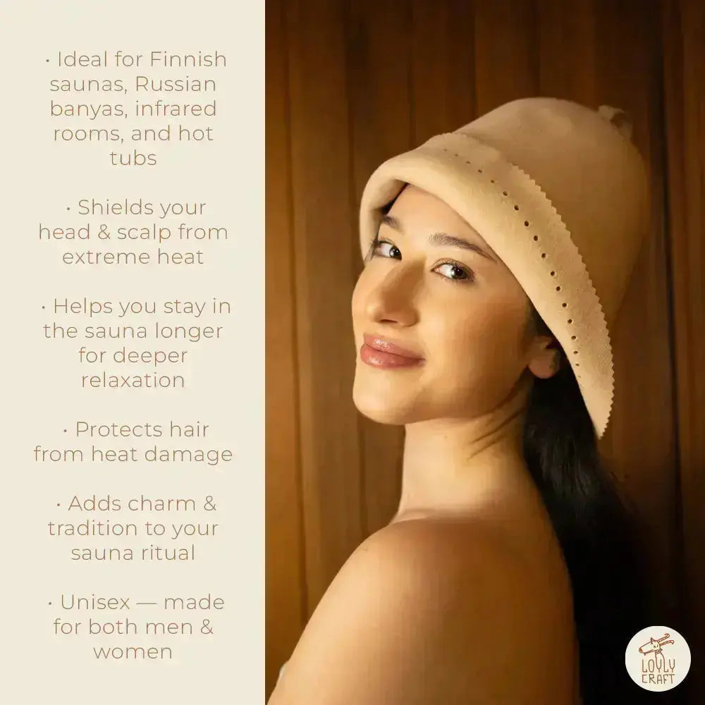 Goat Wool Felt Sauna Hat – Mocha Mousse - LoylyCraft