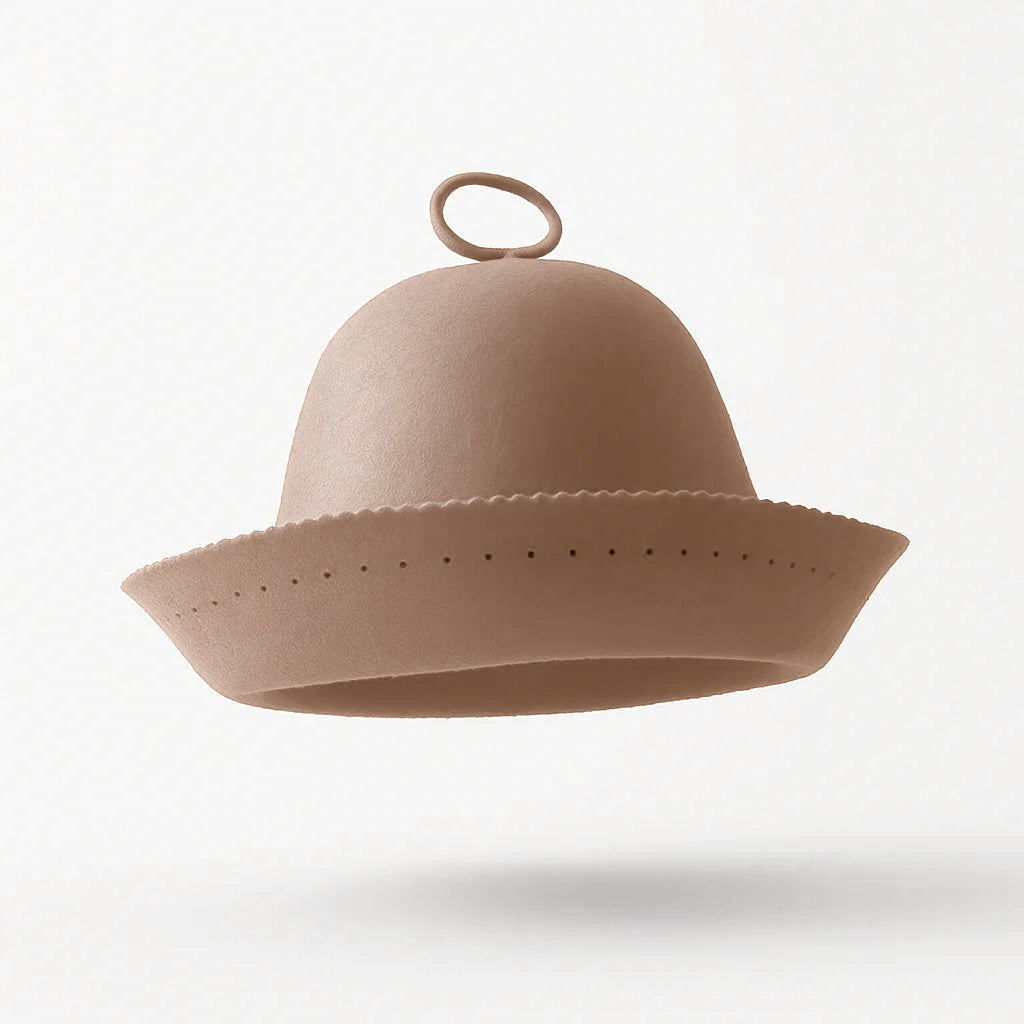 Goat Wool Felt Sauna Hat – Sand color