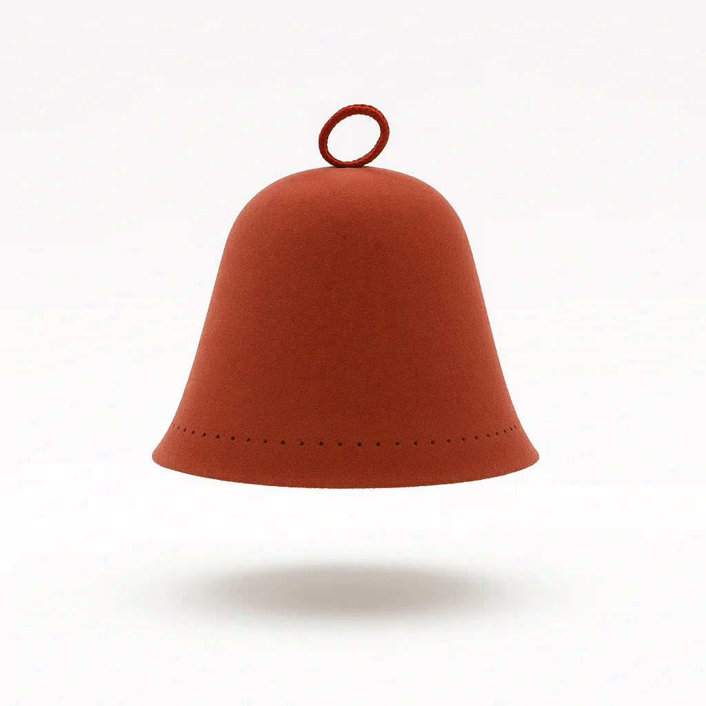 Goat Wool Felt Sauna Hat – Clay color