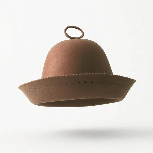 Goat Wool Felt Sauna Hat – Mocha Mousse - LoylyCraft
