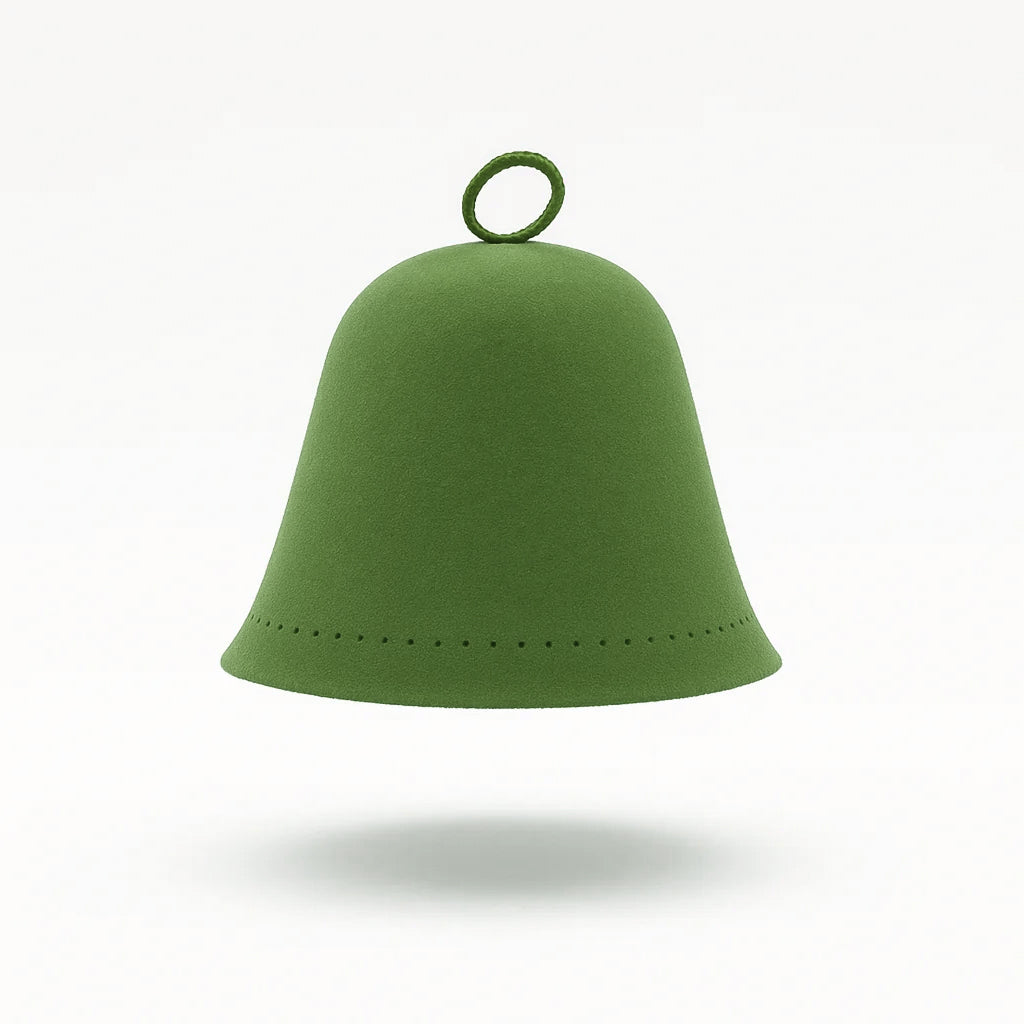 Goat Wool Felt Sauna Hat – Moss color