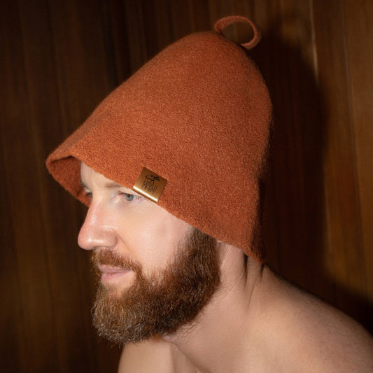 Merino Wool Sauna Hat Ultra Soft - Orange Peel