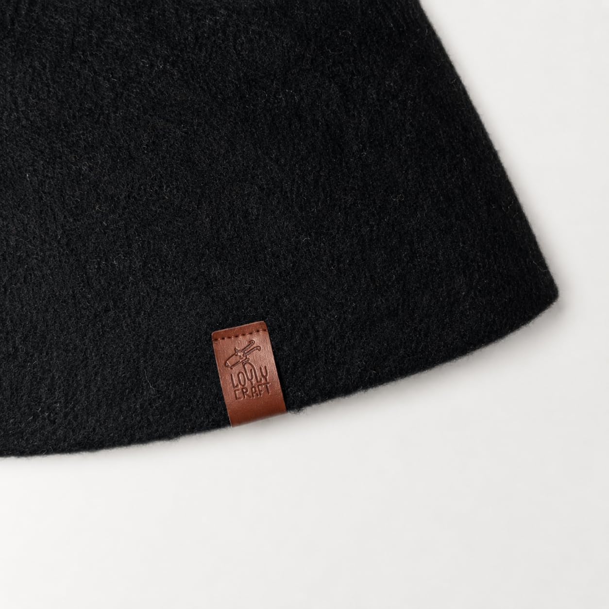 Stretchy Merino Wool Sauna Hat - Midnight Black