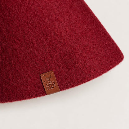 Stretchy Merino Wool Sauna Hat - Cranberry