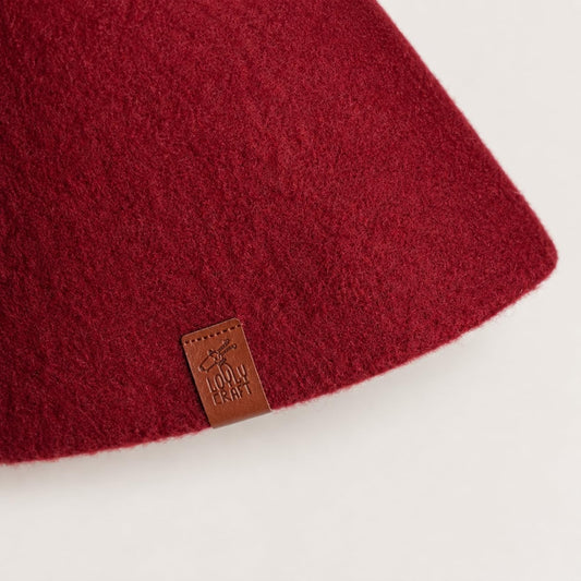 Stretchy Merino Wool Sauna Hat - Cranberry