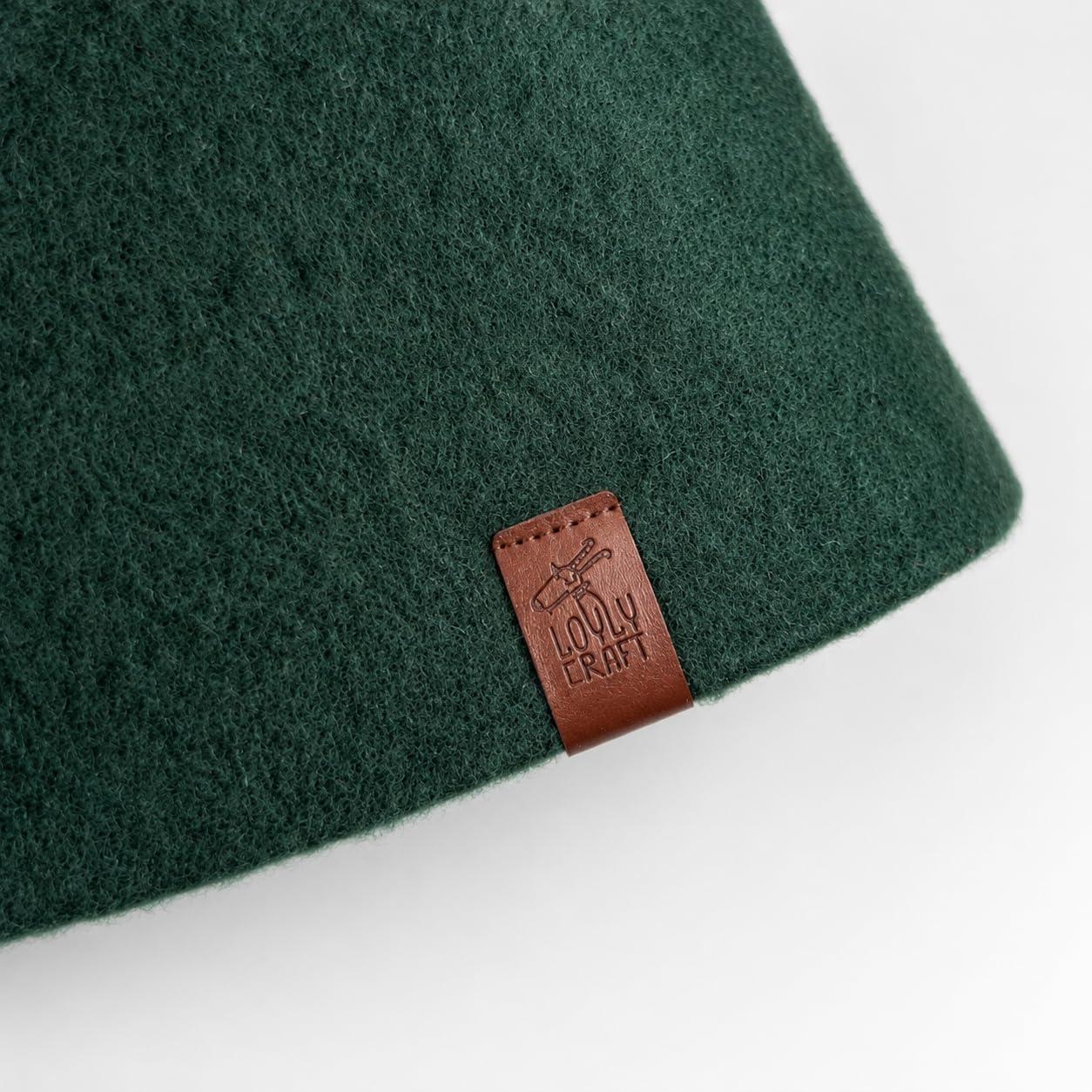 Stretchy Merino Wool Sauna Hat - Pine Green