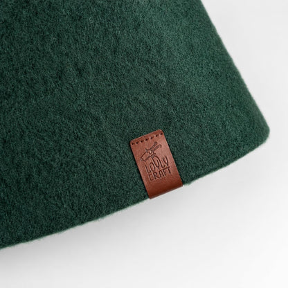Stretchy Merino Wool Sauna Hat - Pine Green