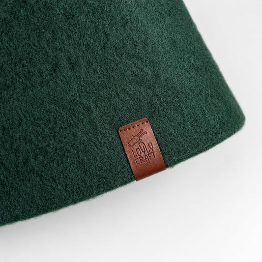 Stretchy Merino Wool Sauna Hat - Pine Green