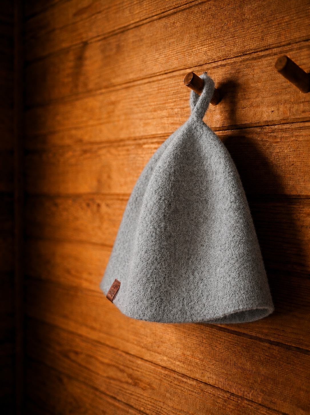 Stretchy Merino Wool Sauna Hat - Natural