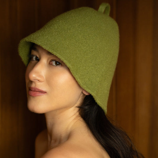 Merino Wool Sauna Hat Ultra Soft - Olive you