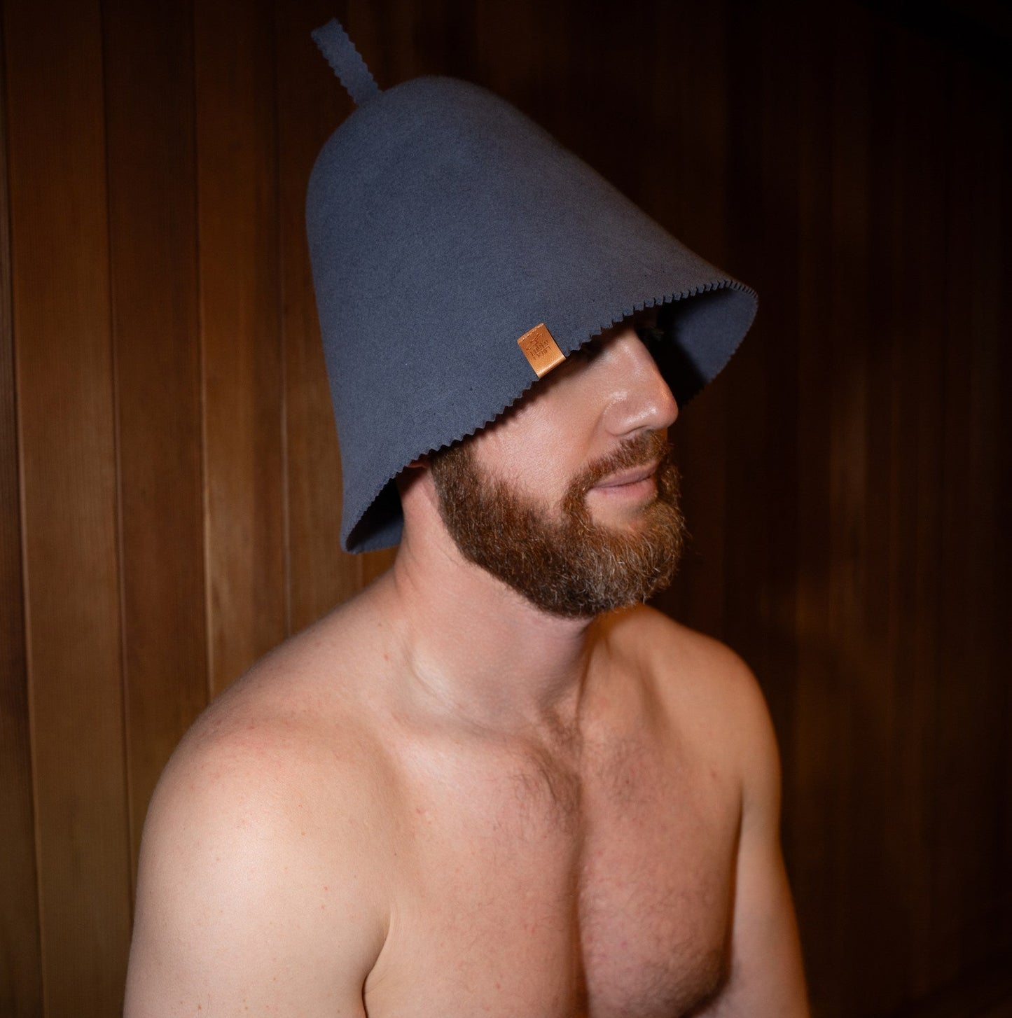 Merino Wool Felt  Sauna Hat - Fog color