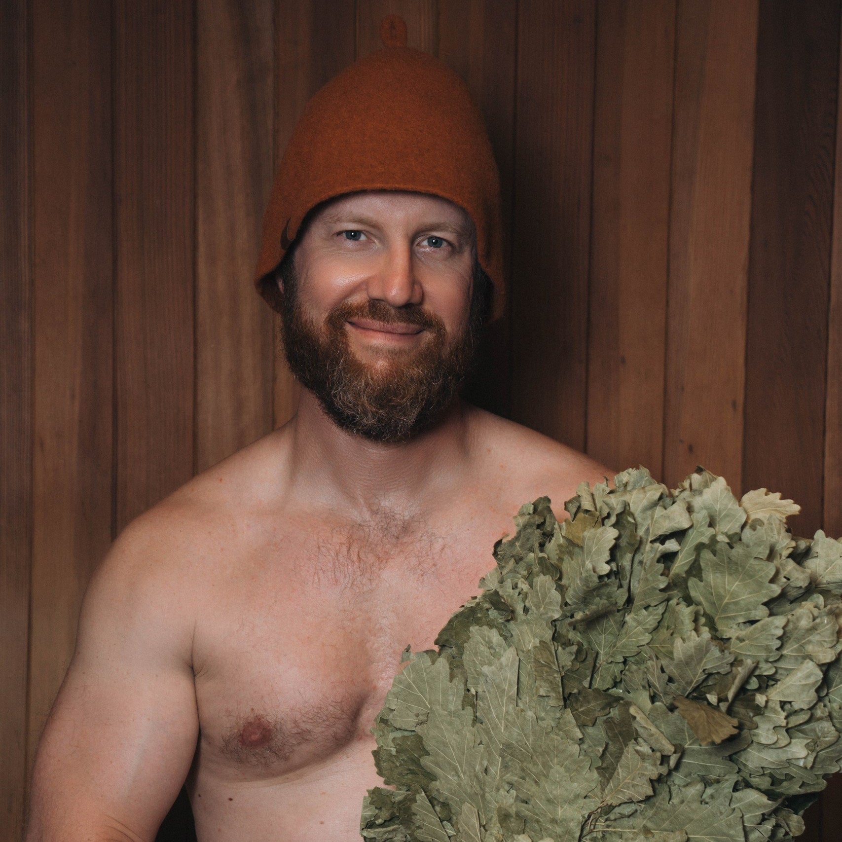 Stretchy Merino Wool Sauna Hat - Amber