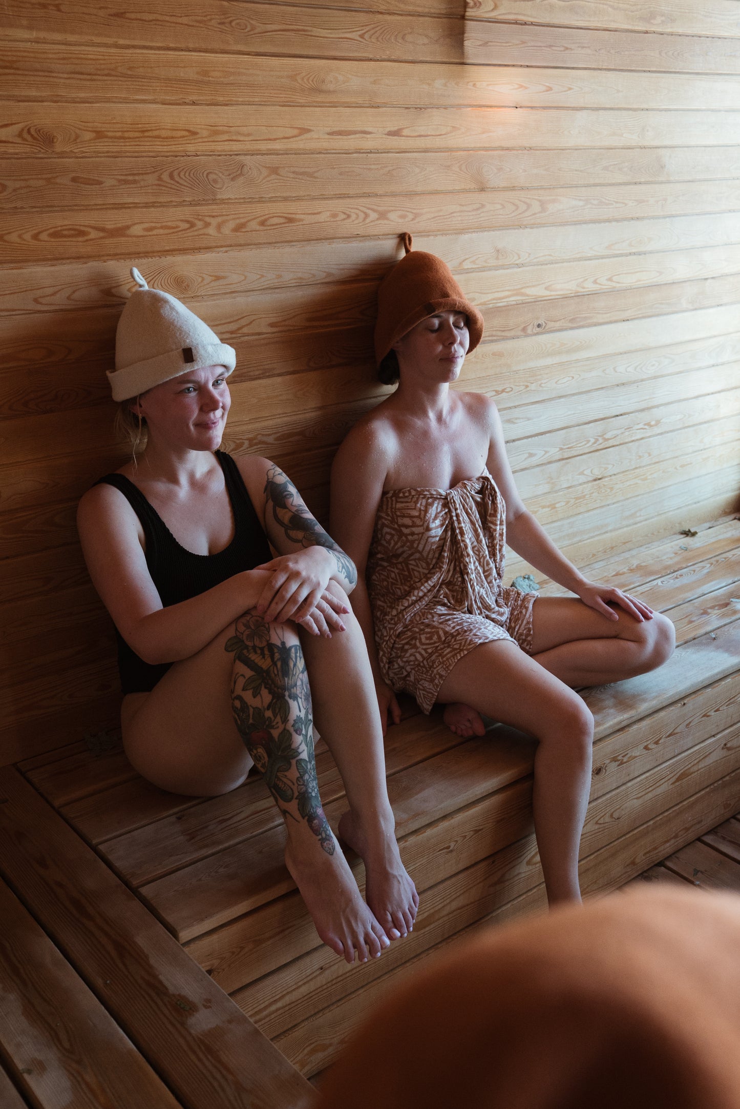 Stretchy Merino Wool Sauna Hat - Amber
