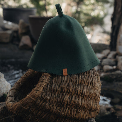 Merino Wool Felt Sauna Hat – Juniper color