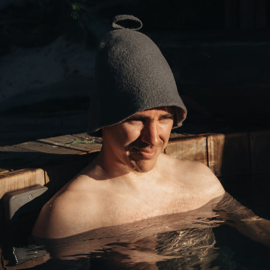 Merino Wool Sauna Hat Ultra Soft - Deep charcoal