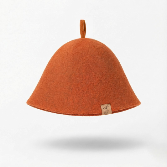 Merino Wool Sauna Hat Ultra Soft - Orange Peel