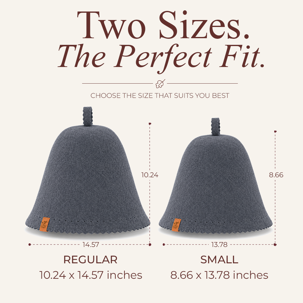 Merino Wool Felt  Sauna Hat - Fog