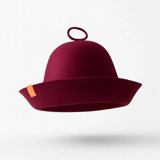 Merino Wool Felt Sauna Hat - Berry color