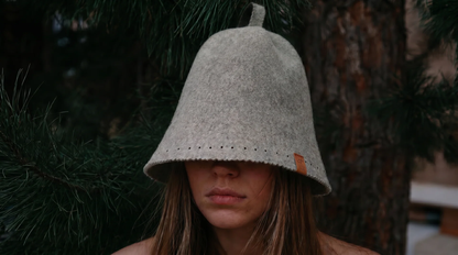 Merino Wool Felt Sauna Hat - Birch color