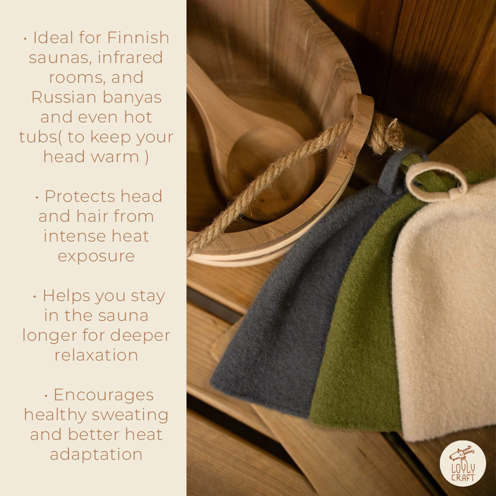 Merino Wool Sauna Hat Ultra Software - Olive you