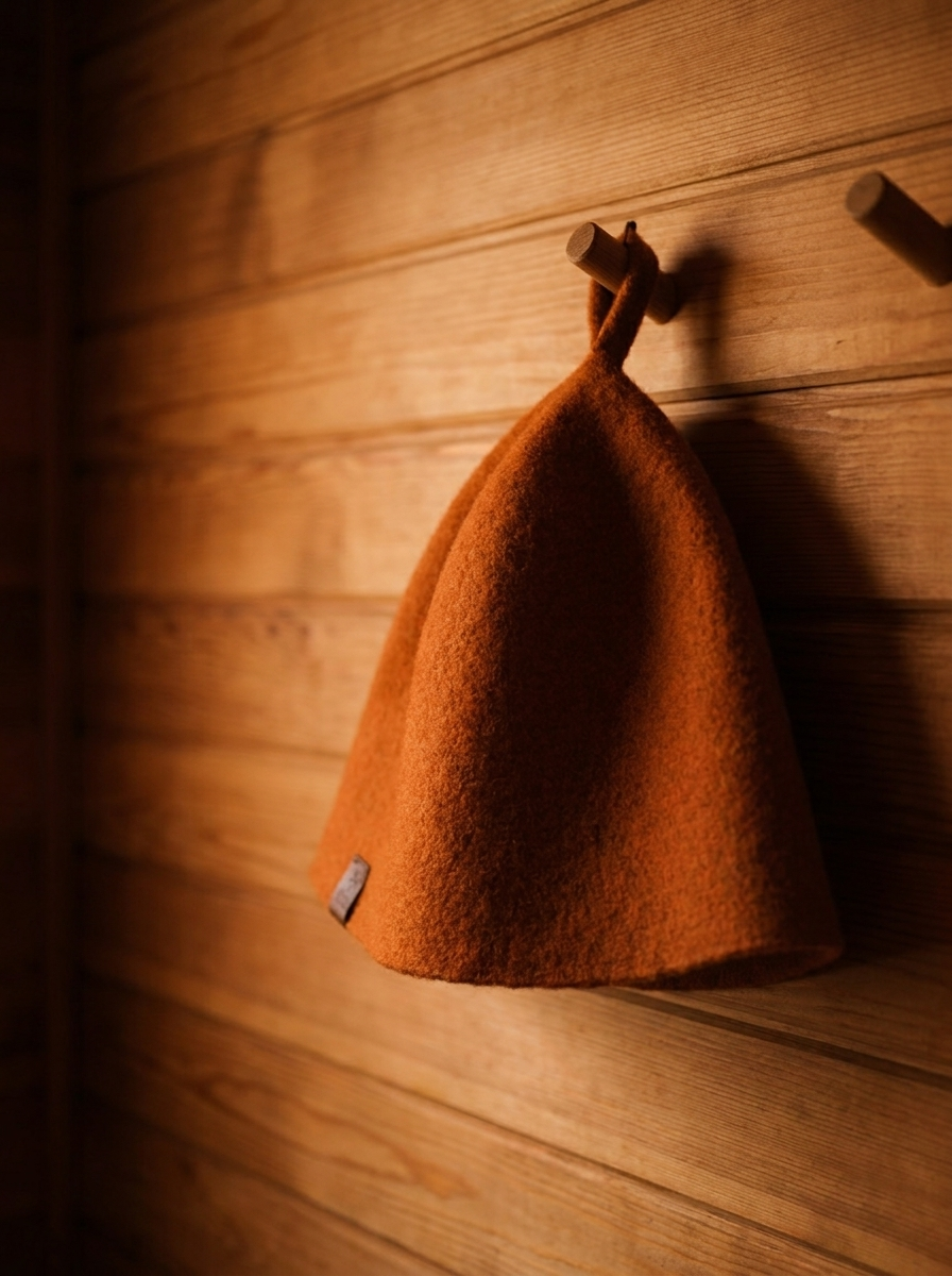 Stretchy Merino Wool Sauna Hat - Amber