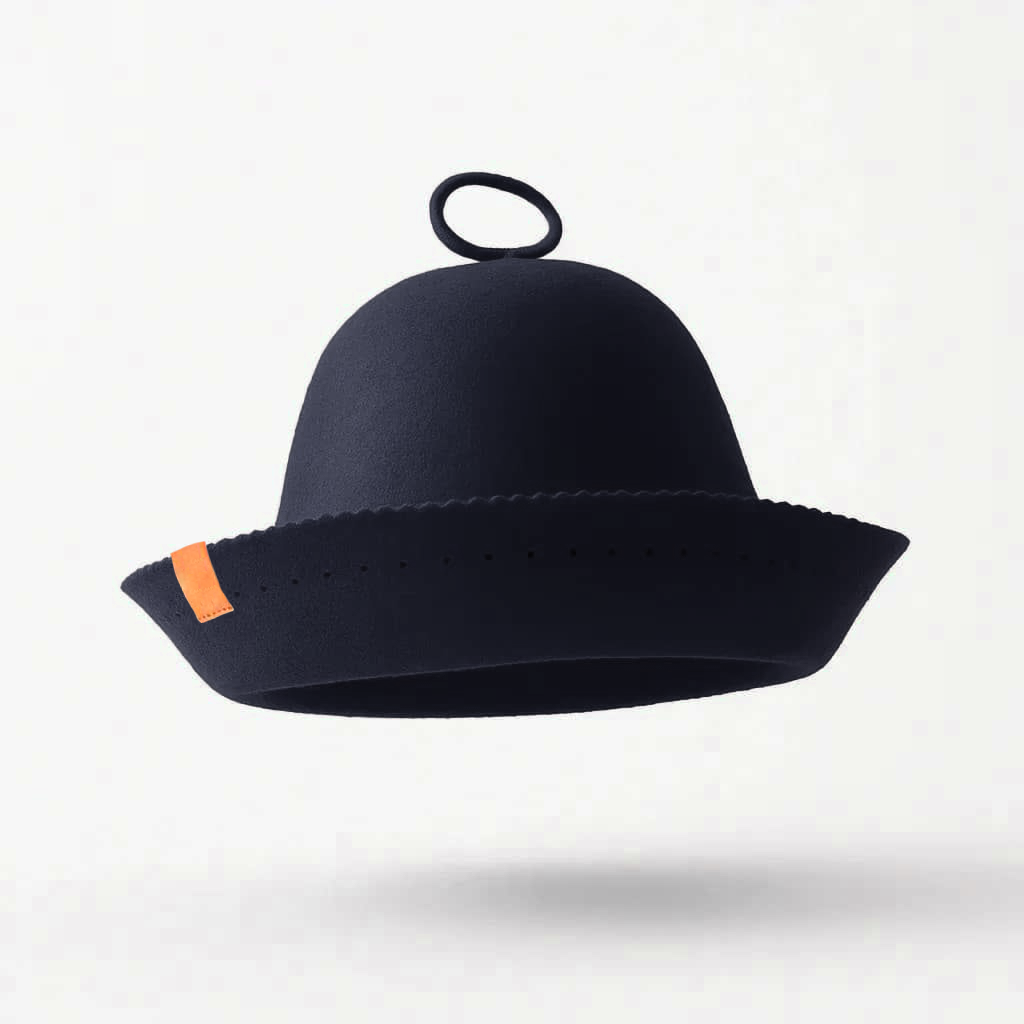Merino Wool Felt Sauna Hat - Onyx color