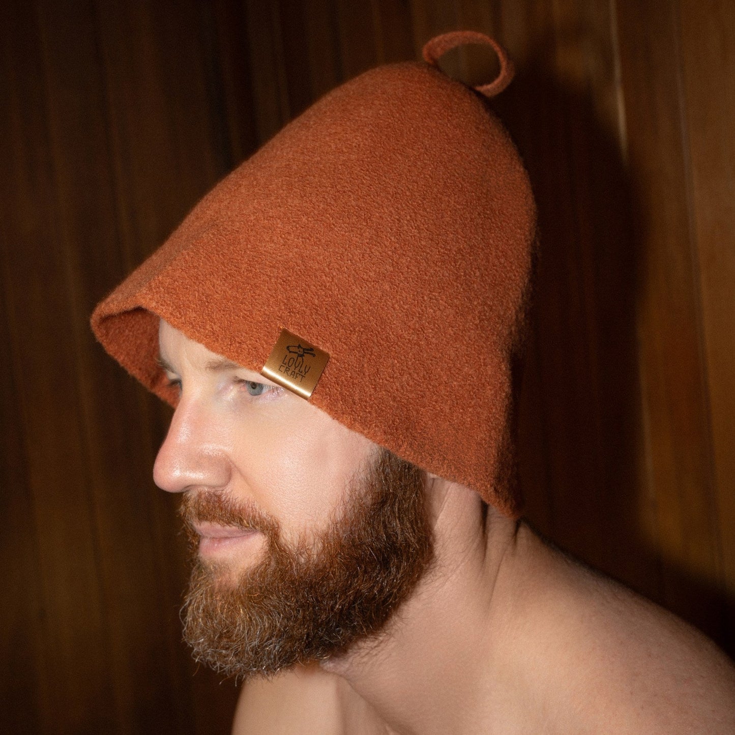 Merino Wool Sauna Hat Ultra Soft - Orange Peel