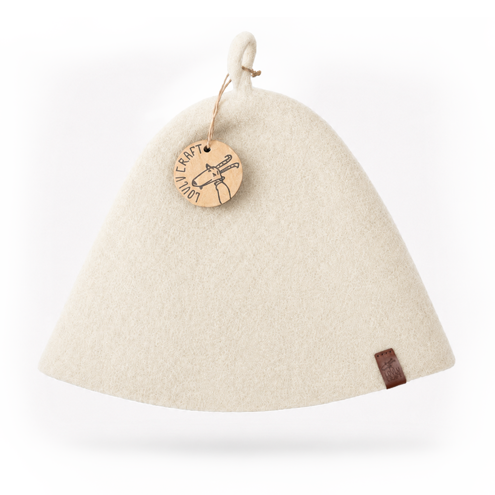 Stretchy Merino Wool Sauna Hat - Cloud Foam