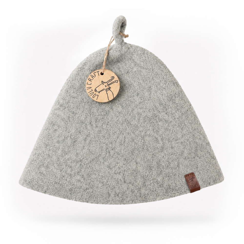 Stretchy Merino Wool Sauna Hat - Natural