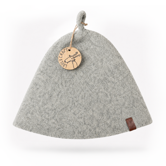 Stretchy Merino Wool Sauna Hat - Natural