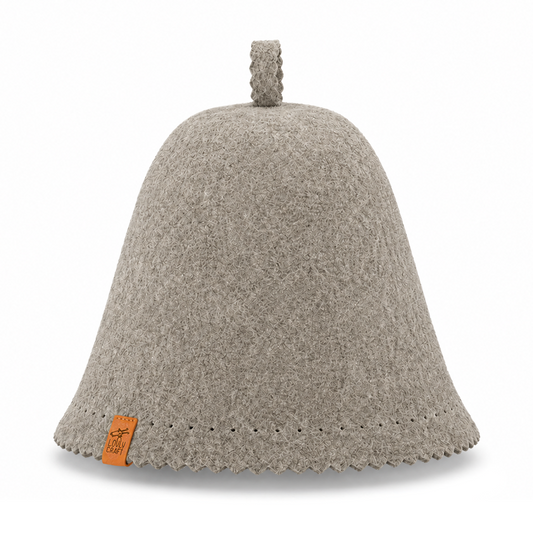 Merino Wool Felt Sauna Hat - Birch color